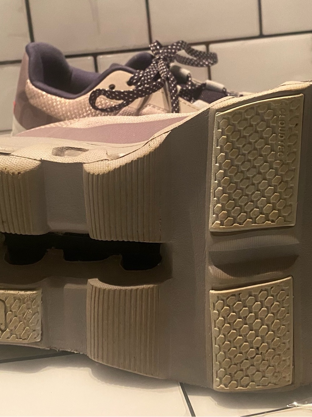 Women’s Chunky Platform Sneakers in Lavender and Cream